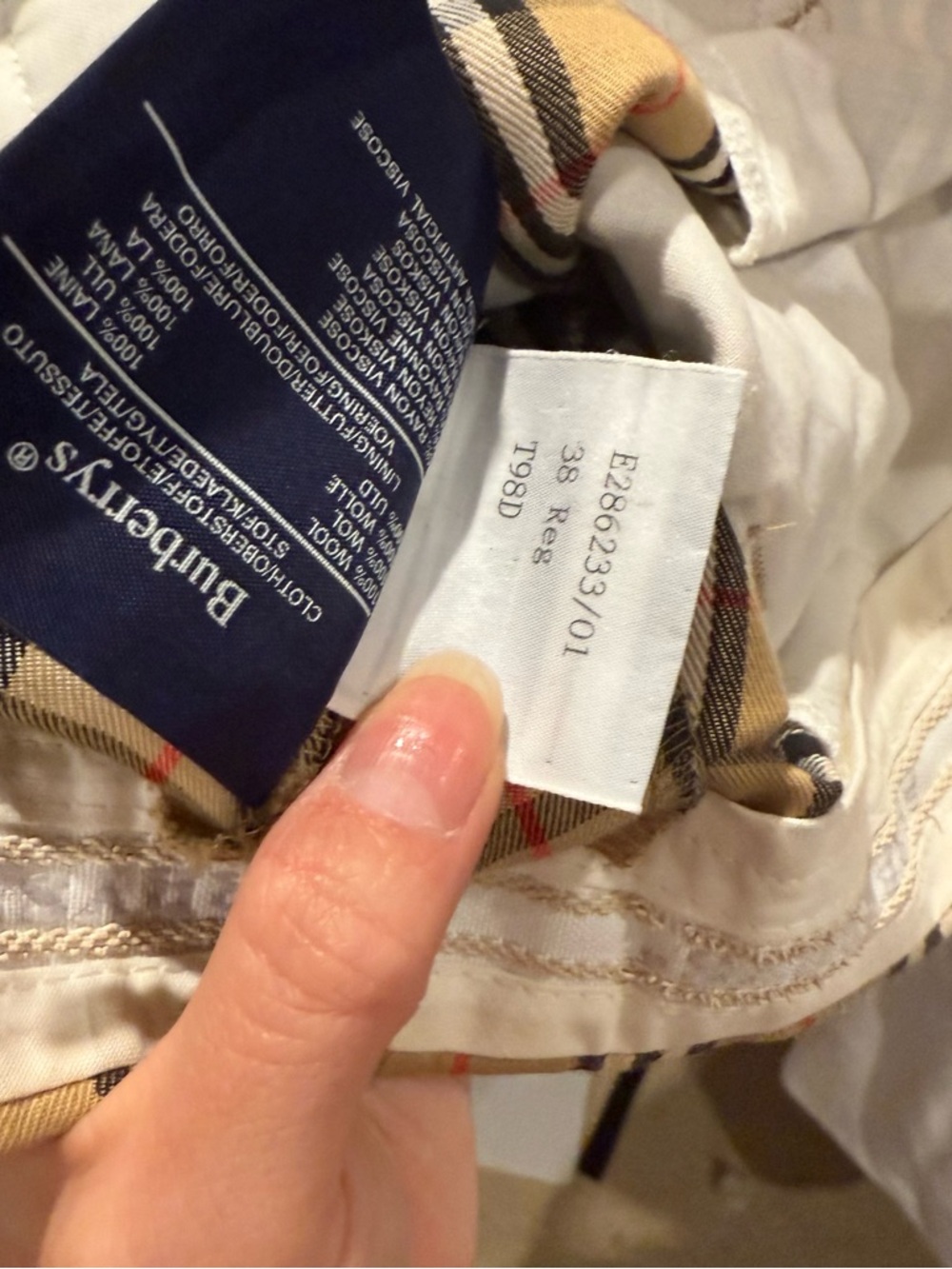 Vintage Burberry Beige Plaid Chinos with Signature Check - Picture 5 of 5